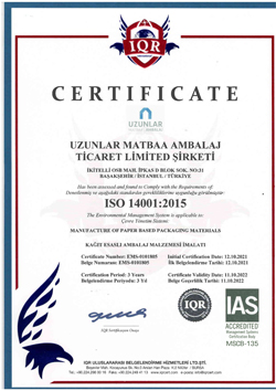 ISO 14001:2015 CERTIFICATE