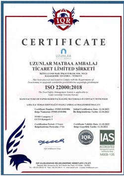 ISO 22000 2018 CERTIFICATE