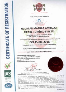 ISO 45001 2018 CERTIFICATE